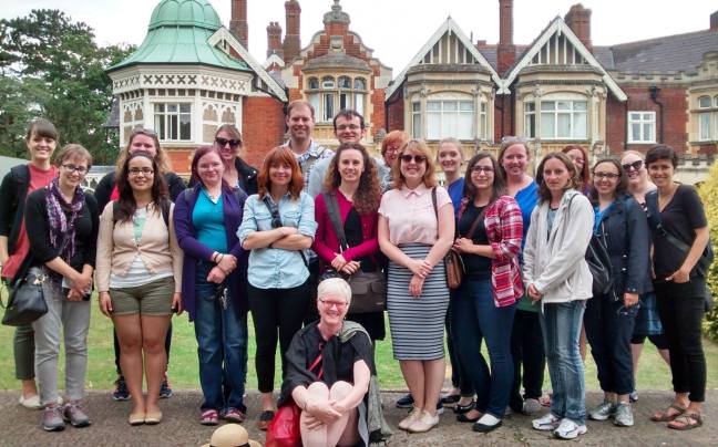 Group photo of 2015 LIS class at Bletchley Park (via Dr M. Griffis)